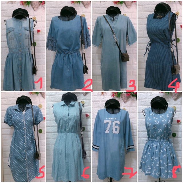 Đầm jean denim Hàn xinh ngất ngây