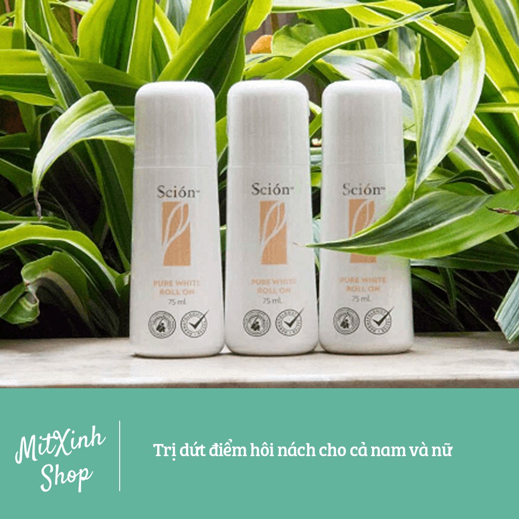 Lăn Khử Mùi Scion Pure White Roll On Nuskin giữ vùng da dưới cánh tay khô thoáng - Cam kết hàng chính hãng