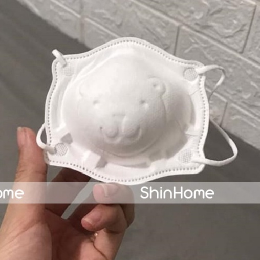 Gói 3 khẩu trang gấu 3D mask trẻ em cho bé trai bé gái sơ sinh 0-2 tuổi ShinHome Baby