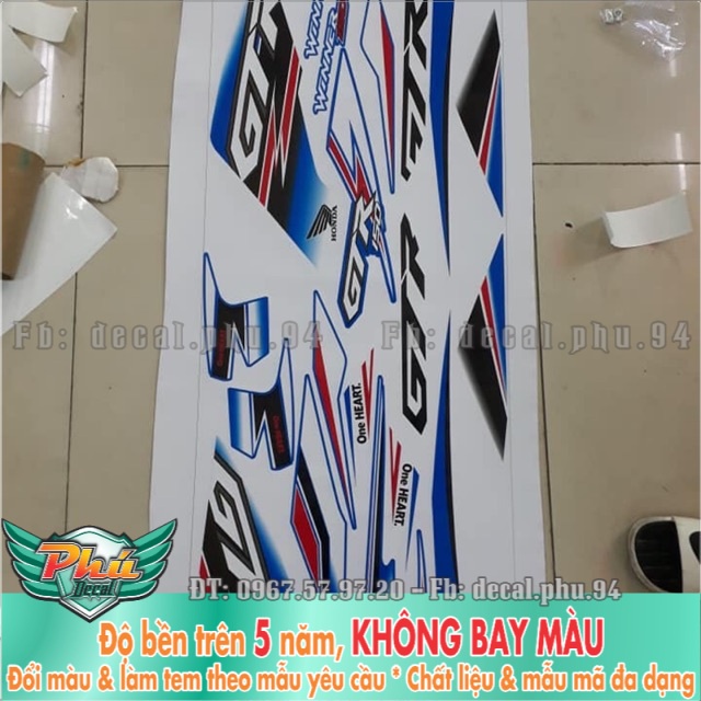 Tem rời winner gtr Trắng xanh -1