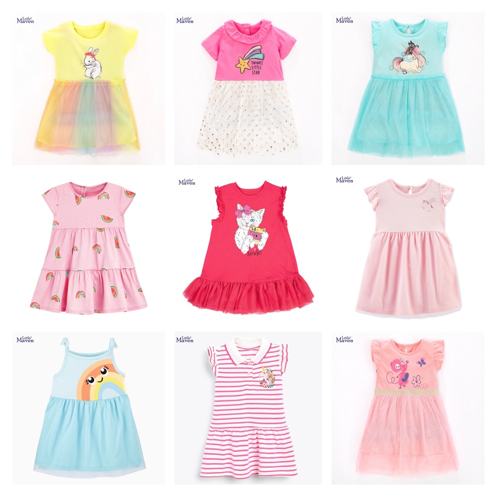 LITTLE MAVEN Sale Váy bé gái little maven chính hãng họa tiết dễ thương siêu rẻ từ 2 đến 7 tuổi