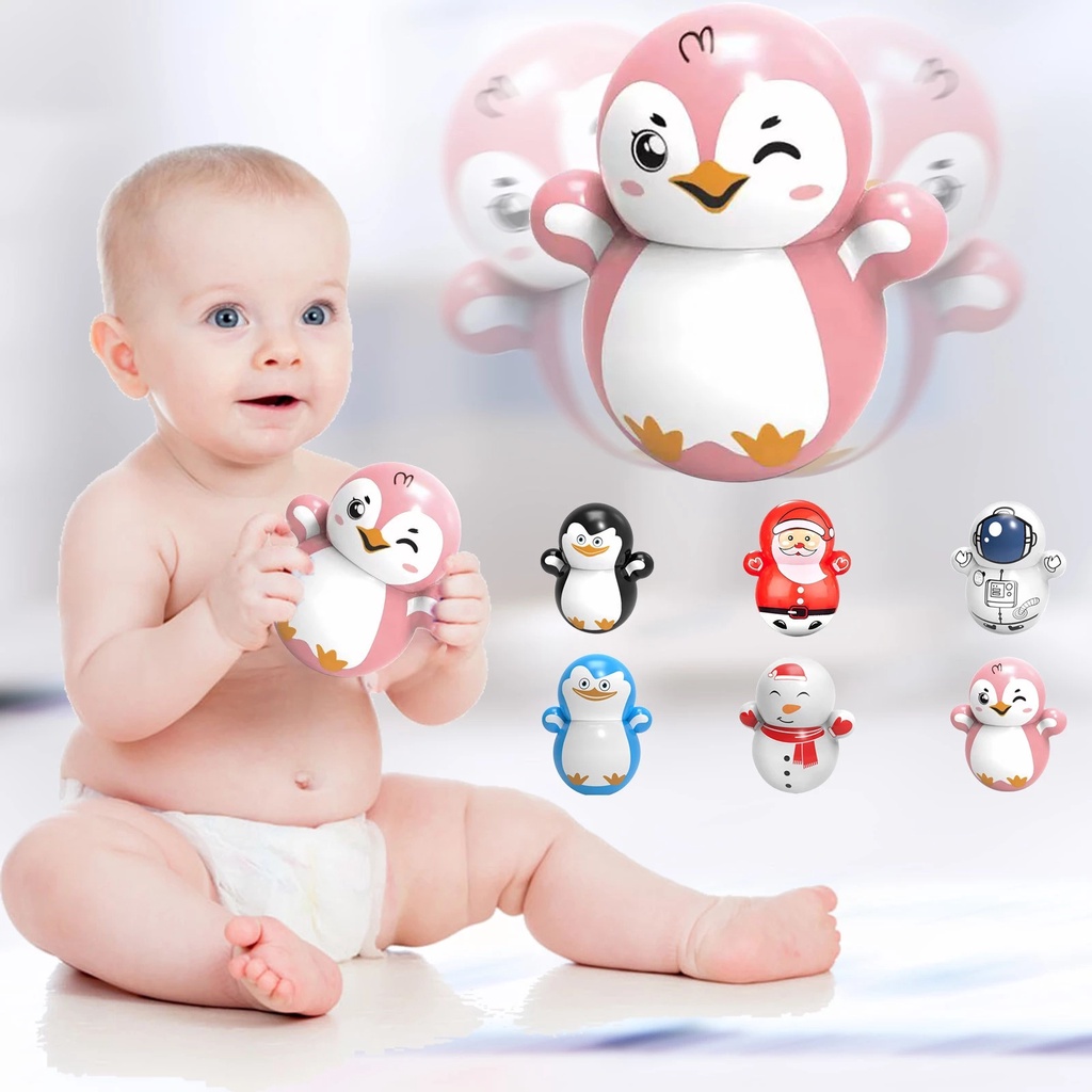 Đồ chơi lật đật mini hình chim cánh cụt hoạt hình xinh xắn cho bé