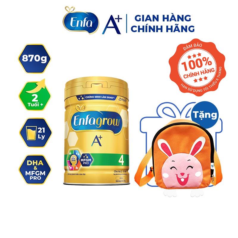 [Mã FMCGMALL giảm 8% đơn 250K] [Tặng Balo thỏ con xinh xắn] Sữa bột Enfagrow A+ 4 830g (2 tuổi +)