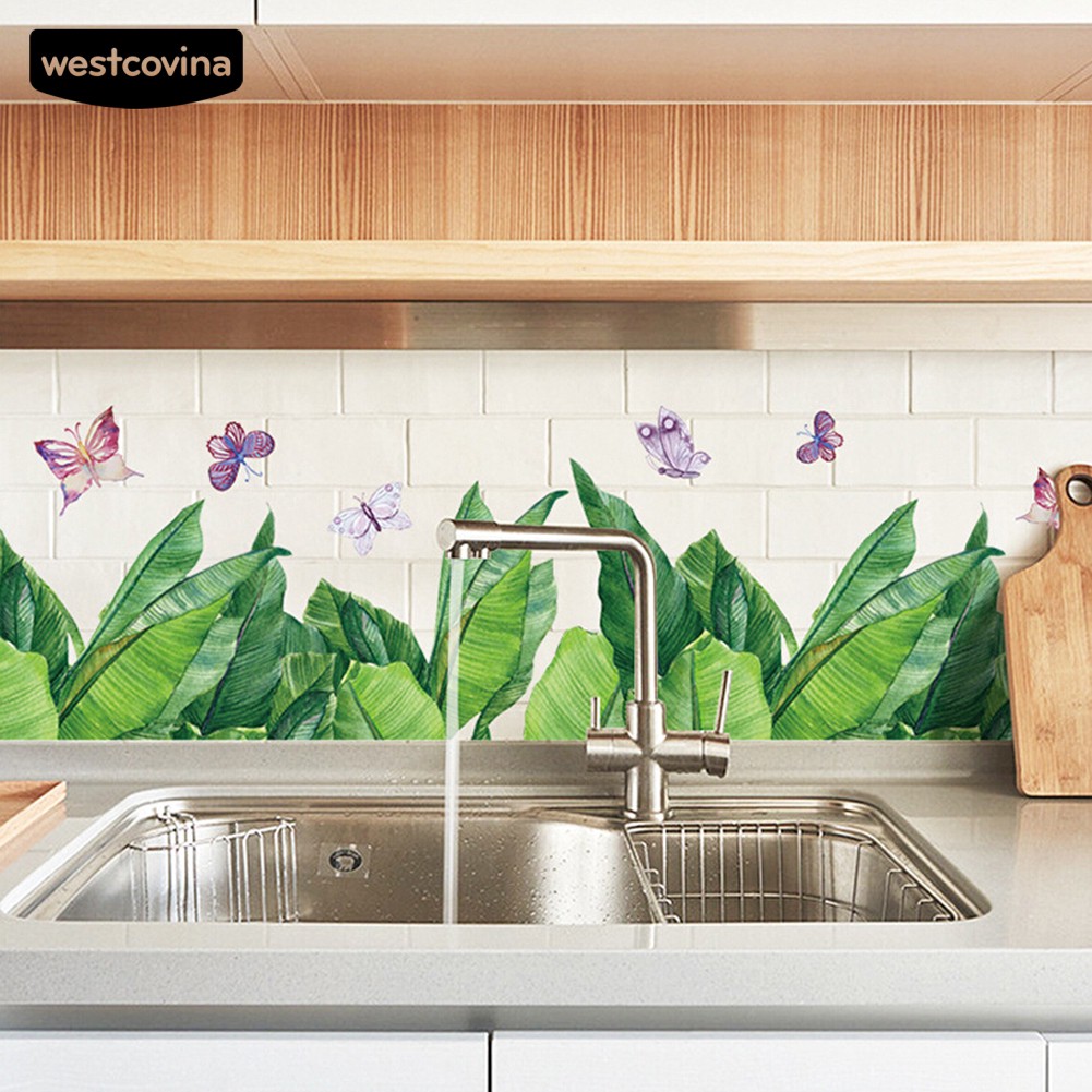 Miếng dán tường trang trí hình lá cây xinh xắn chống thấm nước