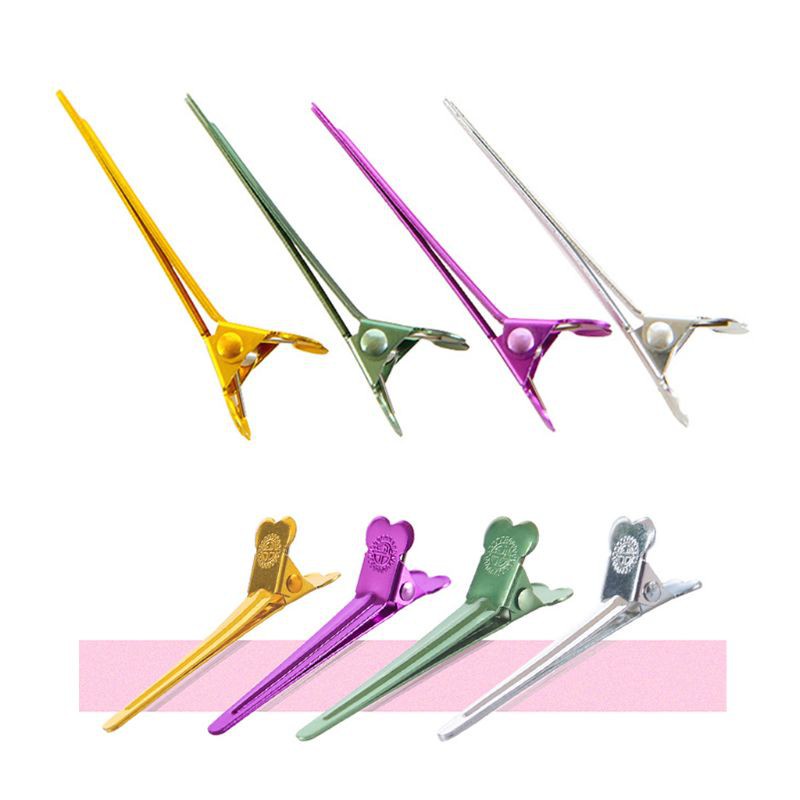 (Hàng Mới Về) Set 20 Kẹp Tóc Mỏ Vịt Bằng Kim Loại Nhiều Màu Chống Trượt Kèm Hộp Đựng Cho Salon