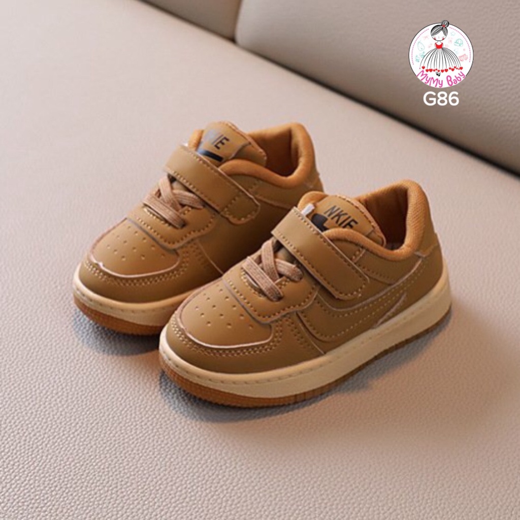 Giày thể thao NI.KE thời trang cho bé có màu trắng và nâu