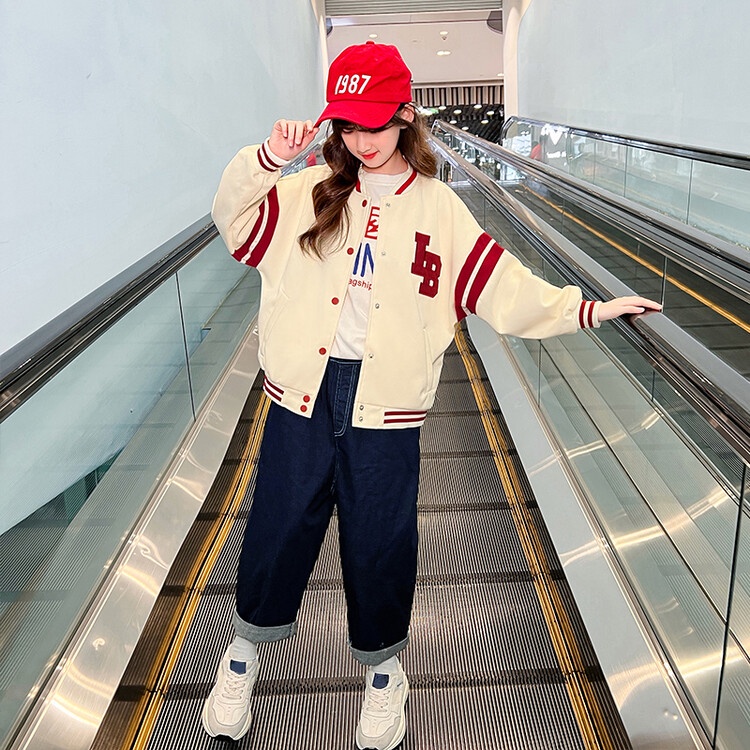 Áo Khoác Bóng Chày Phong Cách Phương Tây Thời Trang Mùa Thu 2022 Mới Cho Bé Gái