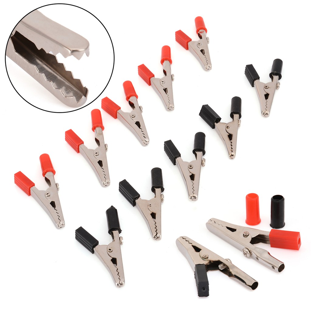 10 Cặp Dây Cá Sấu Thử Điện 10A Màu Đen / Đỏ