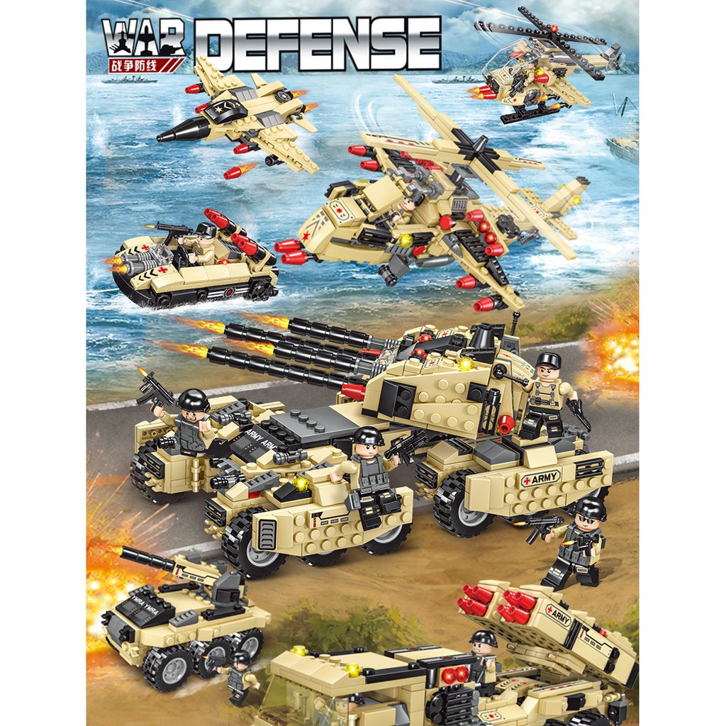 bộ lego quân đội 820 chi tiết