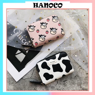 Ví nữ ngắn mini bò sữa nhiều ngăn dễ thương Phong Cách Hàn Quốc học sinh HANOCO