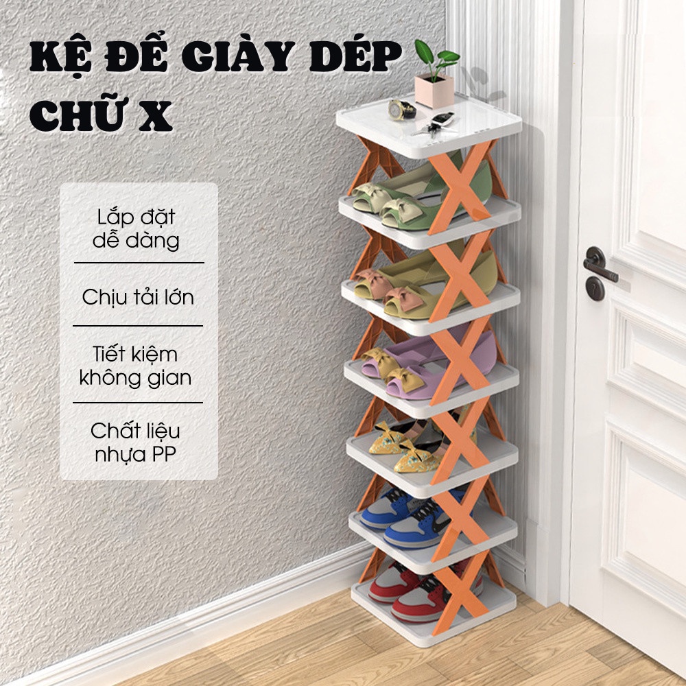 Kệ Để Giày Dép 5 Tầng Chữ X Dễ Dàng Lắp Đặt
