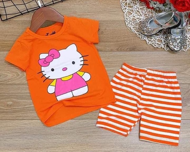 Bộ cotton kitty xinh cho bé