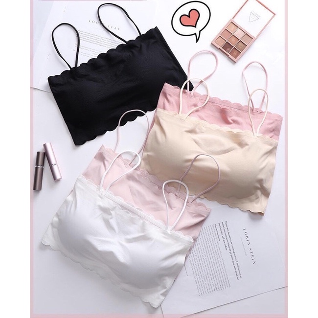 ❤️ Áo Bra Đúc Su Tăm Viền Sóng 2 Dây Mềm Mát Có Mút Ngực 235 ❤️