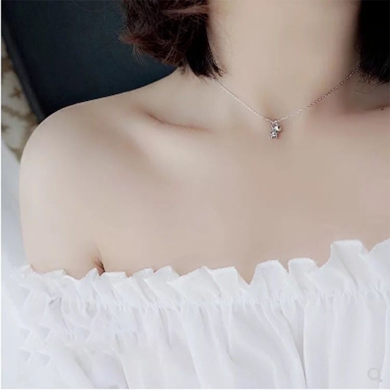 Vòng cổ Bạc Mặt Ngôi Sao Năm Cánh Sang Trọng Thời Trang Hàn Quốc Dành Cho Nữ