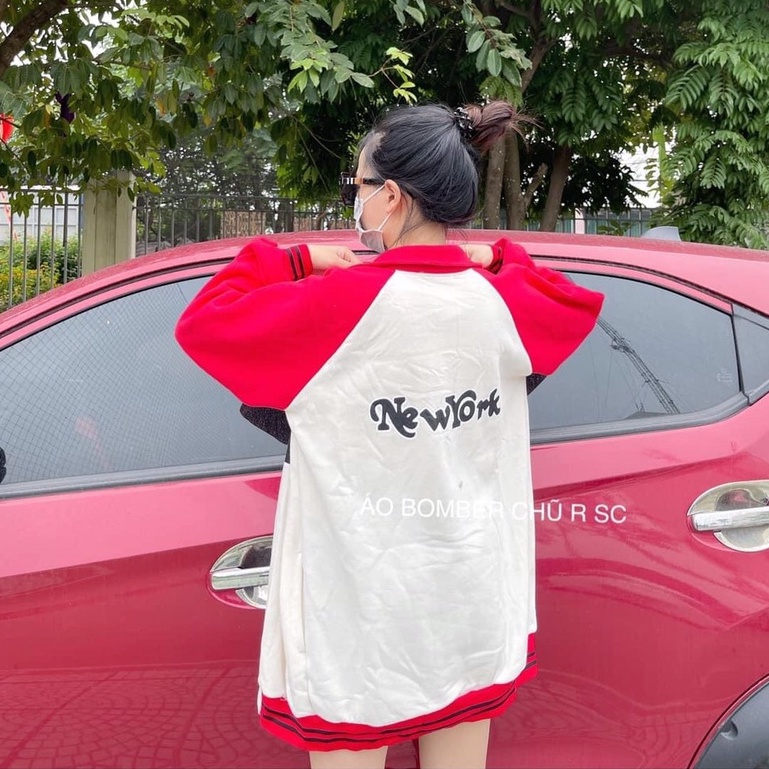 Áo Khoác Bomber Nam Nữ Áo Khoác Nỉ Ngoại Phối Tay Trắng Đỏ Unisex Form Rộng Hàng Hot Trend | BigBuy360 - bigbuy360.vn