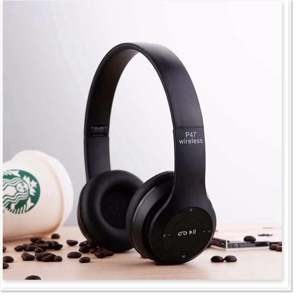 Tai nghe chụp tai Bluetooth P47 có khe cắm thẻ nhớ | BigBuy360 - bigbuy360.vn