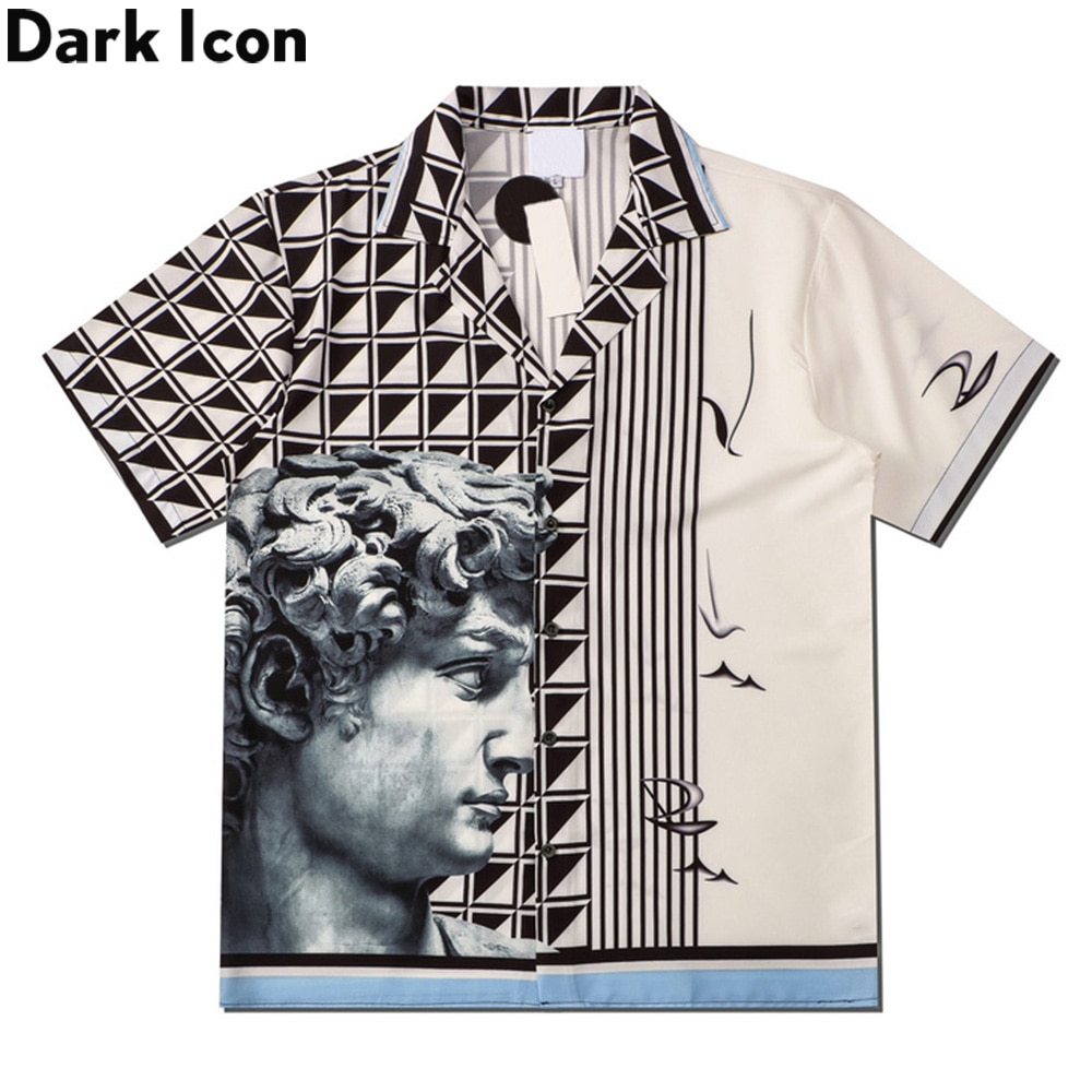 Áo Sơ Mi Polo In Biểu Tượng Bóng Tối Phong Cách Hawaii Thời Trang Mùa Hè Dành Cho Nam