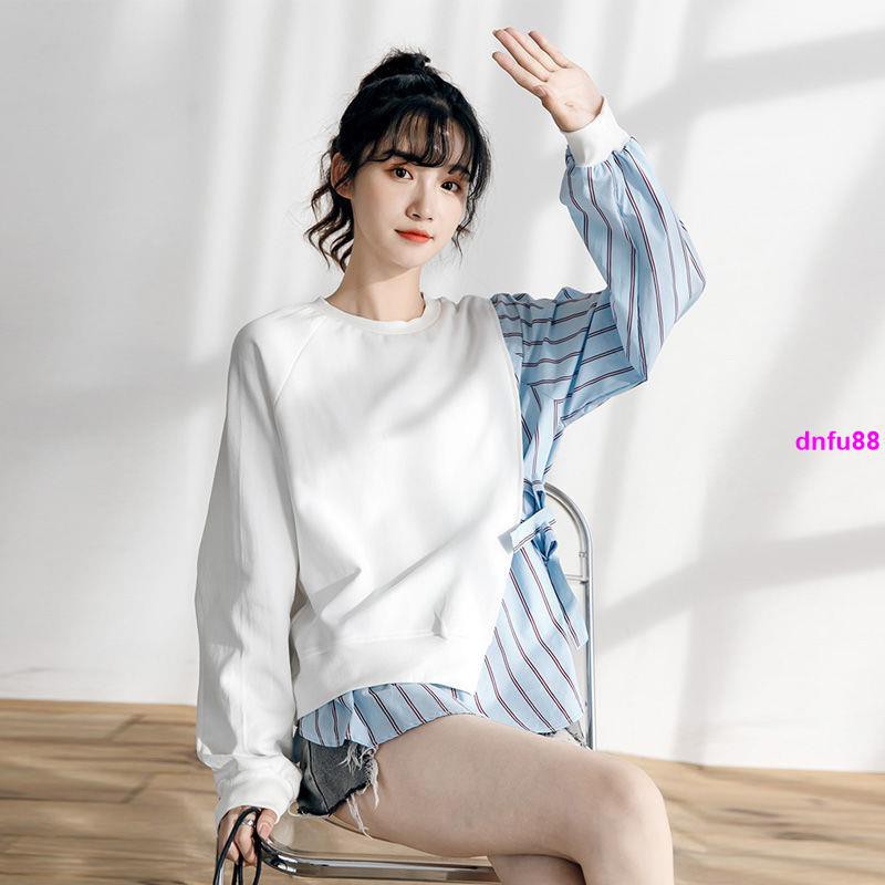 Áo Nỉ Dài Tay Giả Hai Lớp Phong Cách Trẻ Trung Dành Cho Nữ ♔Nàng Tiên May Mắn♔