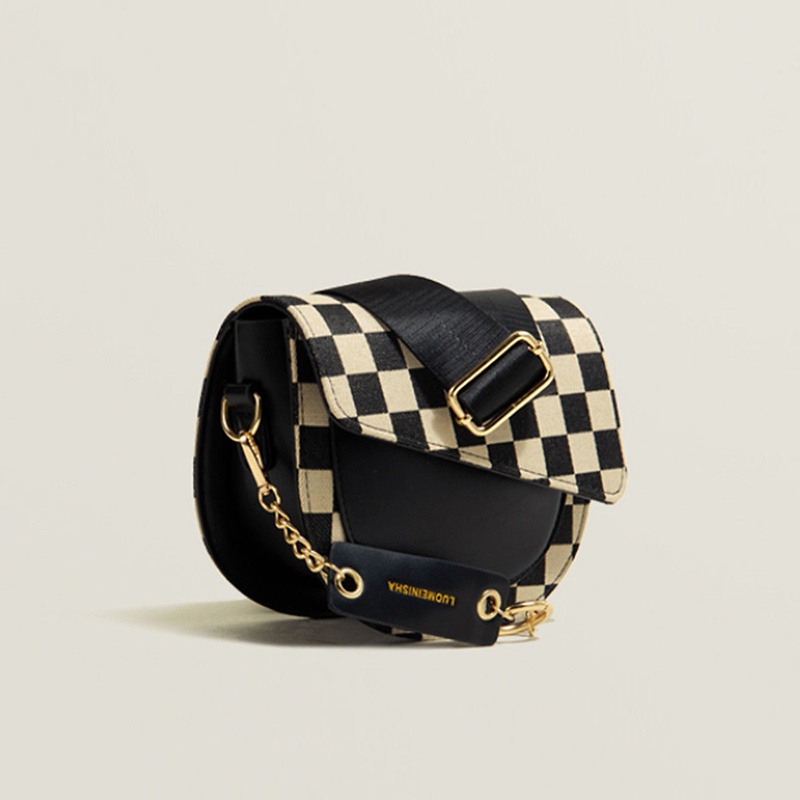 IELGY Túi đeo chéo vai họa tiết ô vuông thời trang sành điệu cho nữ