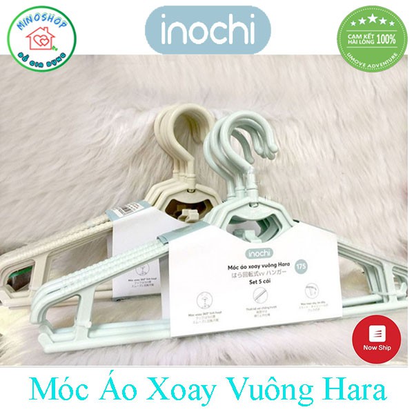 [ Set 5] Móc Quần Áo Vuông Cổ Xoay Hara 175, Móc Áo Xoay Thông Minh Cao Cấp