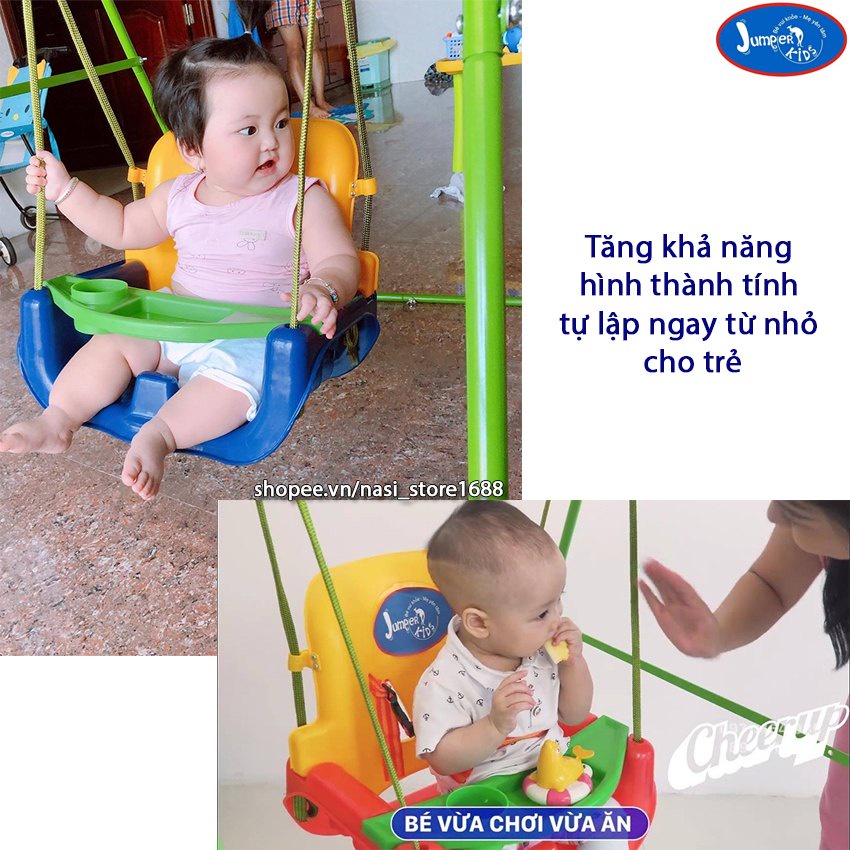 Combo xích đu nhún nhảy tập đi cho bé Jumper Kids JPG101 + ghế xích đu tích hợp bàn ăn dặm