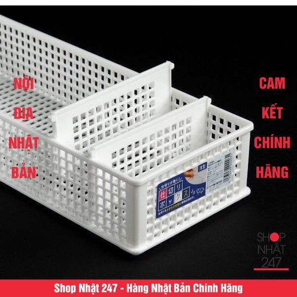 Khay đựng vật dụng chia ngăn dạng lưới màu trắng NỘI ĐỊA NHẬT BẢN