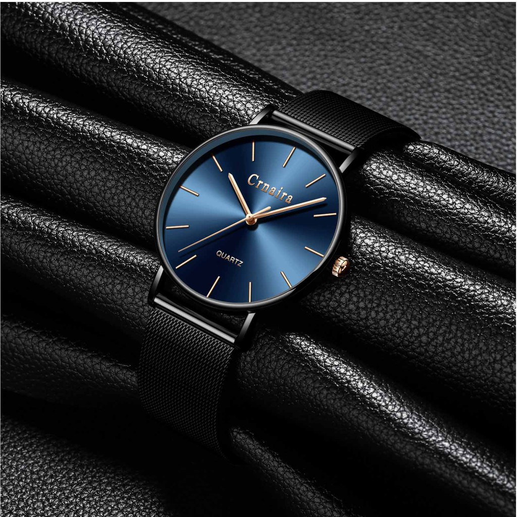 Đồng hồ nam chính chãng Crnaira CR04 dây thép nhuyễn cực đẹp, mỏng chỉ 7mm, lịch lãm, phong cách