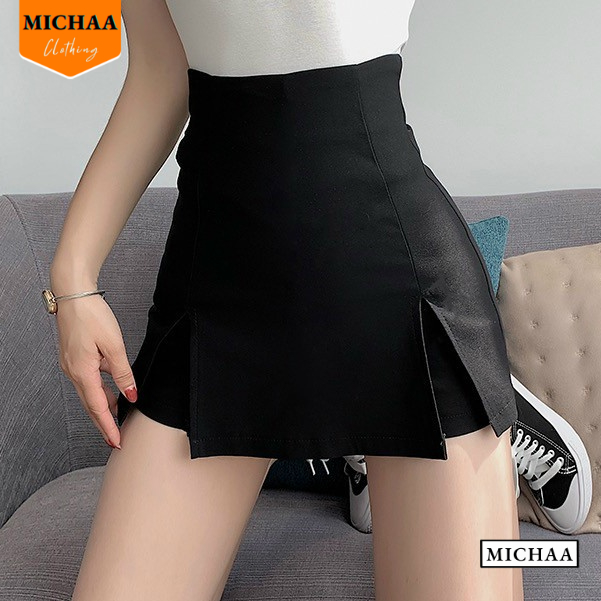 Chân Váy Dáng CHỮ A XẺ 2 BÊN Nữ Thời Trang Hàng Cao Cấp Lưng Cạp Cao Có Lót Trong - MICHAA