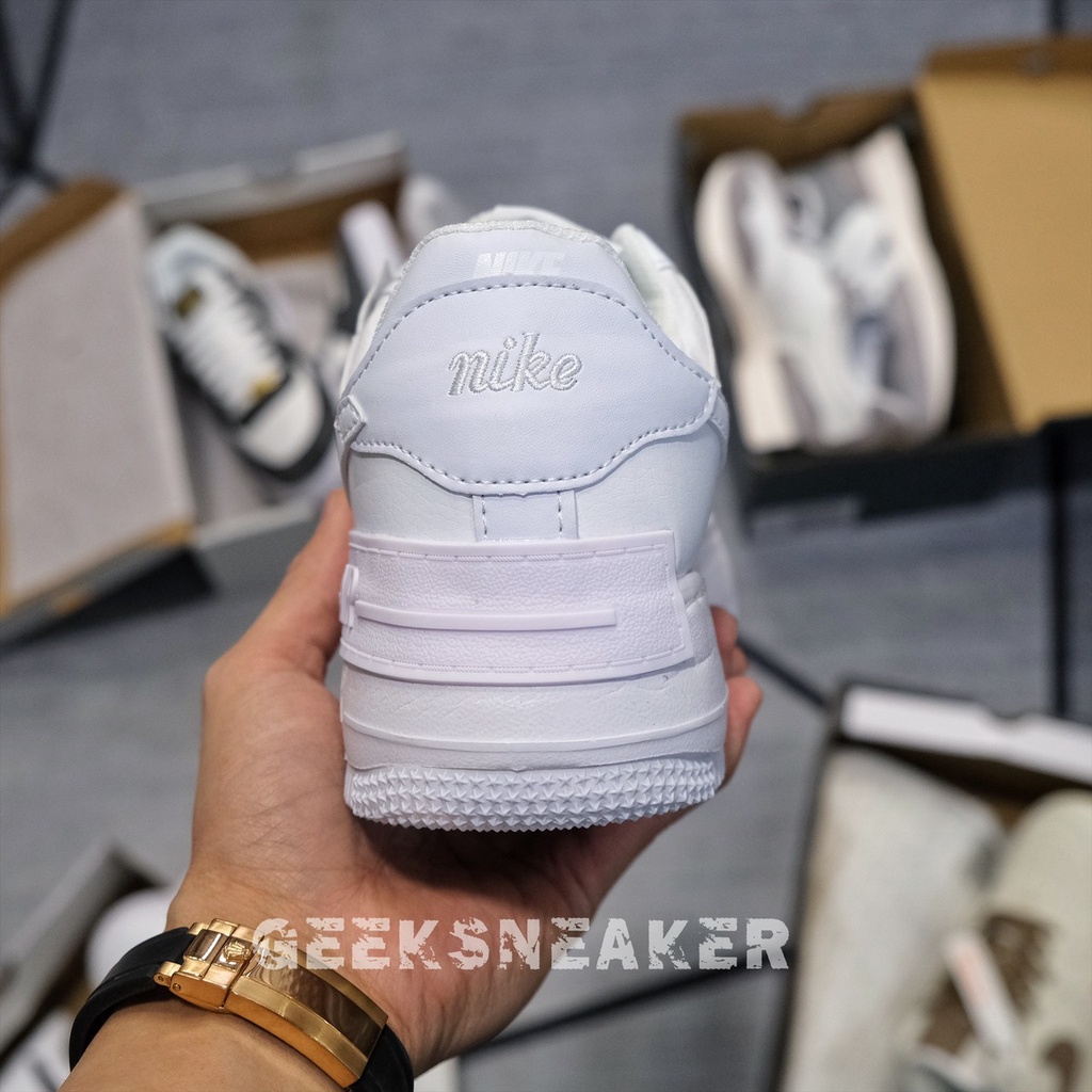 [GeekSneaker] Giày Sneaker cổ thấp -  Air Force 1 Shadow Triple White