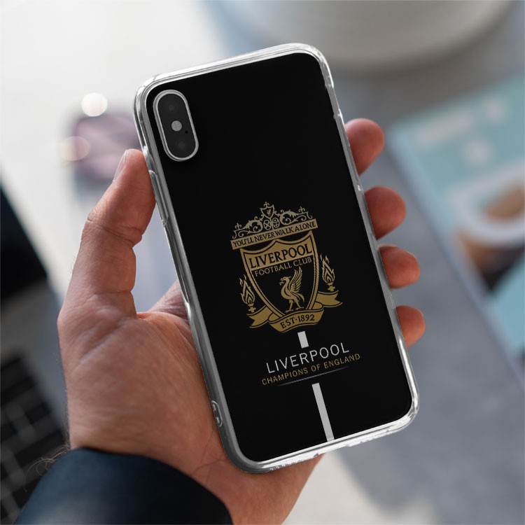 Ốp IP Ngon Bổ Rẻ logo đội bóng LIVERPOOL nền đen Silicon 91