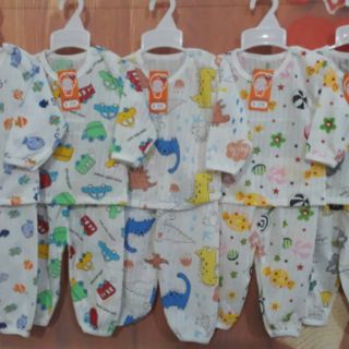 Combo 5 bộ cotton giấy dài tay cho bé