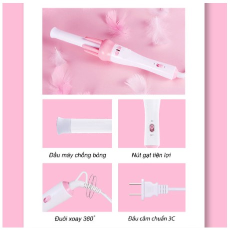 Máy Uốn Tóc Làm Xoăn Xoay Tự Động 360 Độ Hàng Đẹp - VHT SHOP