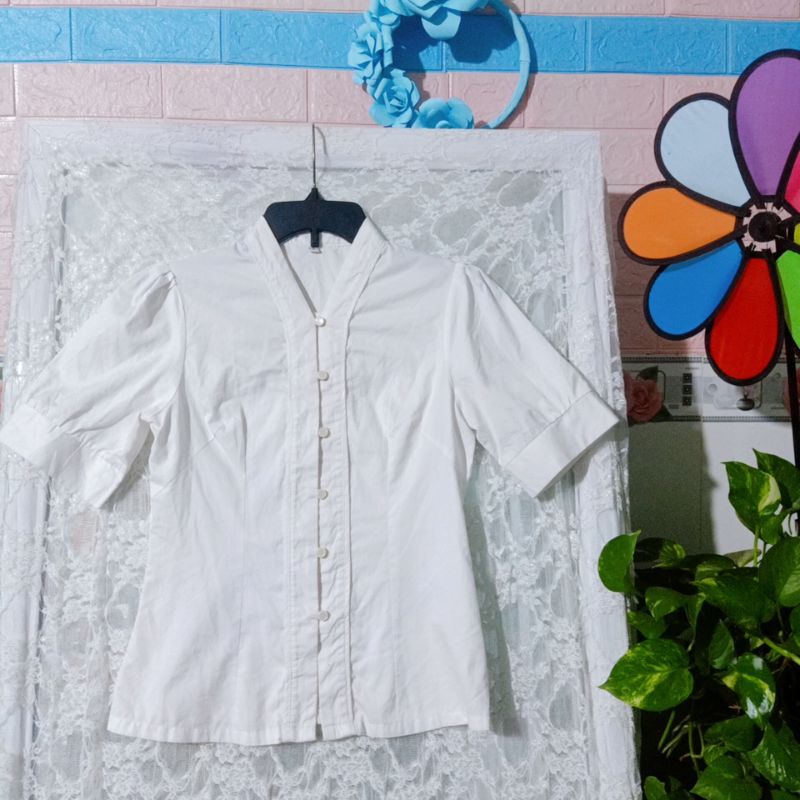 Áo trắng dáng công sở nữ hàng secondhand size S