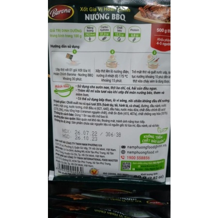 Xốt gia vị hoàn chỉnh nướng BBQ Barona gói 80g