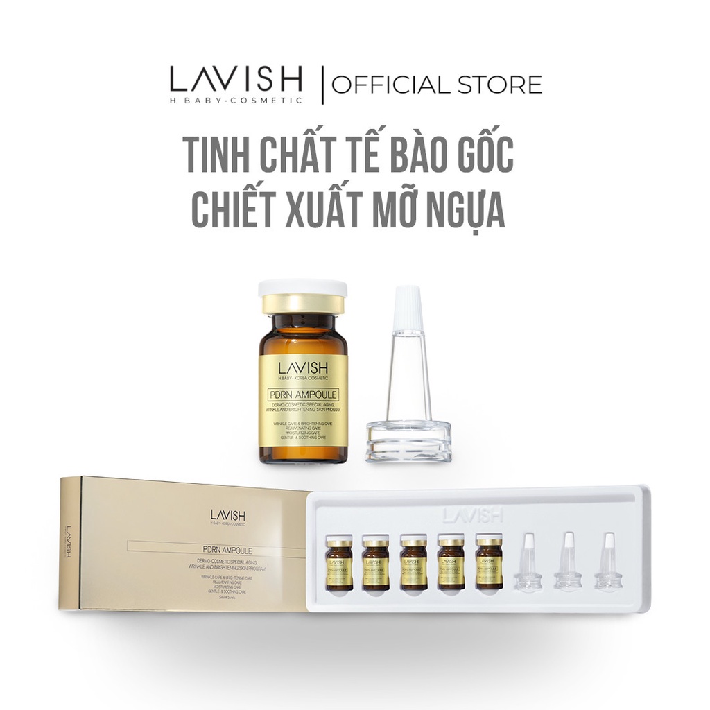PDRN AMPOULE / TINH CHẤT TẾ BÀO GỐC CHIẾT XUẤT MỠ NGỰA LAVISH H BABY 5ml x 5 lọ