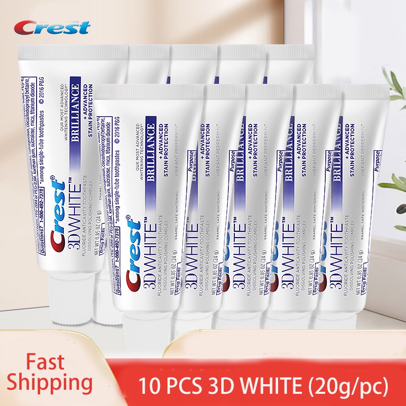 CREST Set 10 Tuýp Kem Đánh Răng 3D 20g / Tuýp Kem Đánh Bóng Vệ Sinh Răng Miệng