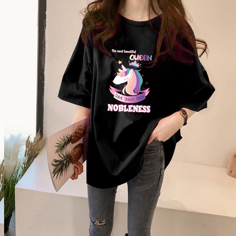 NRVP Áo Thun Tay Ngắn Dáng Rộng In Họa Tiết Thời Trang Mùa Hè Hàn Quốc Mới 2021