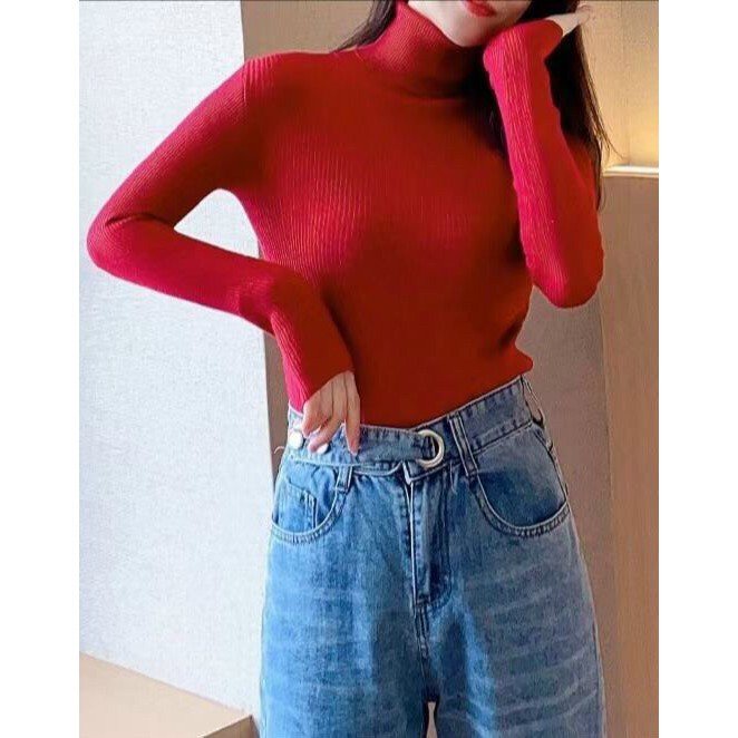 THỜI TRANG SANG XỊN MỊN - ÁO LEN TĂM CỔ LỌ ÔM BODY