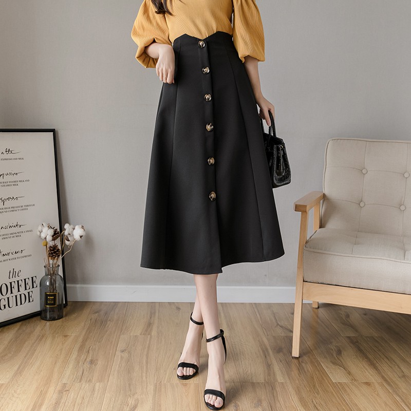 Chân váy lưng cao form chữ A phong cách Hàn Quốc thanh lịch trẻ trung cho nữ | BigBuy360 - bigbuy360.vn