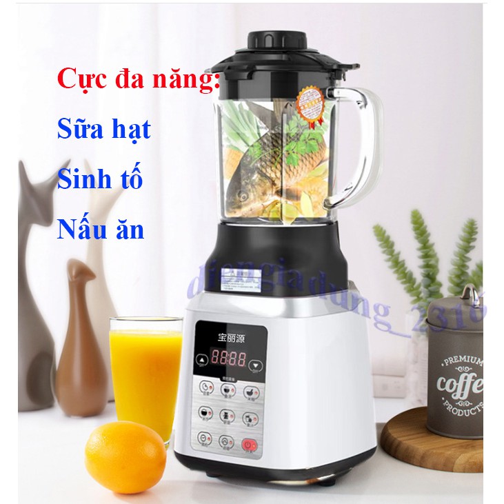 Máy nấu, xay sữa hạt, sinh tố, thịt, bơ, đá lạnh, kèm hướng dẫn sử dụng bằng tiếng Việt