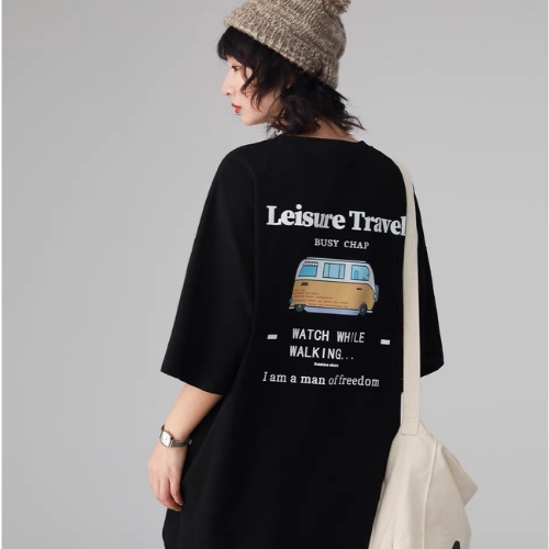 Áo thun unisex in hình xe bus áo phông nam nữ tay lỡ form rộng TNU01