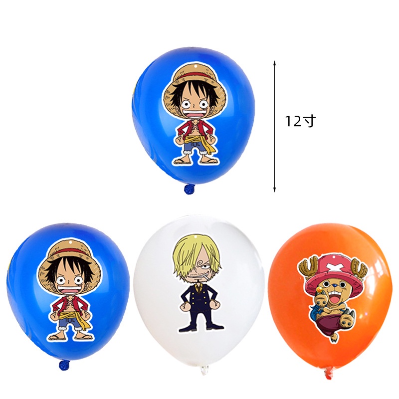Set 58 Bong Bóng Trang Trí Bánh Sinh Nhật Chủ Đề One Piece Mới