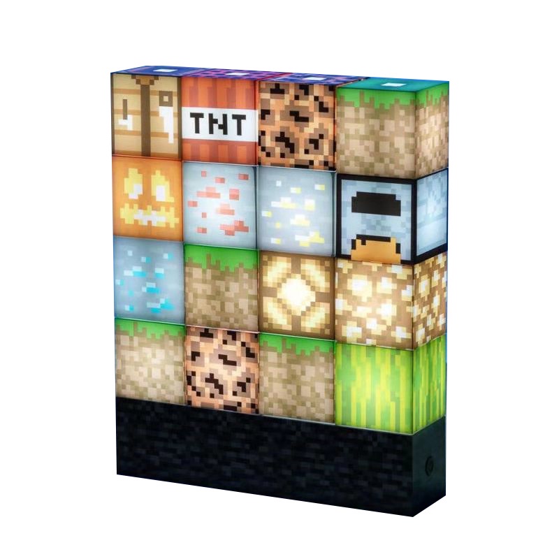 Đèn bằng nhựa ABS hình dạng khối vuông phong cách minecraft sạc bằng đầu USB trang trí bàn làm việc chất lượng cao