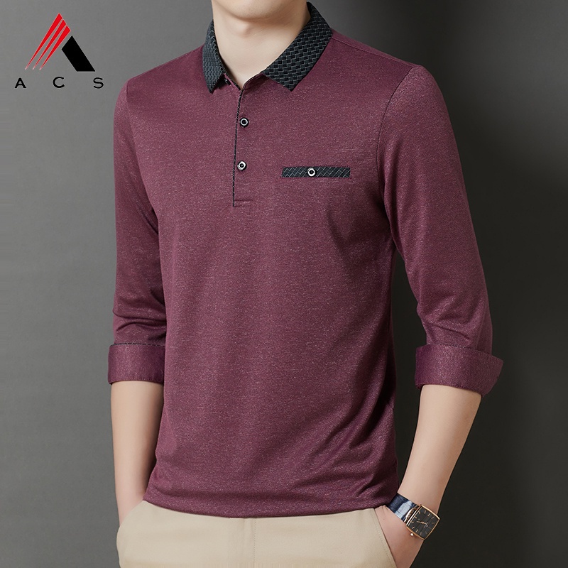 Áo thun polo tay dài cổ điển cao cấp cho nam