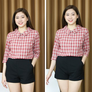 Áo Nữ Công Sở, Áo Sơ Mi Nữ Tay Dài Caro, Áo Sơ Mi Nữ Chất Thô Cotton Mềm Áo Kiểu Nữ đẹp 💖 SMK12
