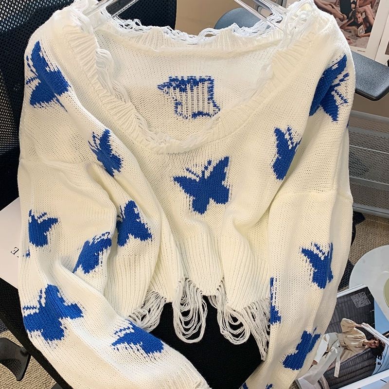 Áo Sweater Dệt Kim Trễ Vai Dáng Ngắn Phong Cách Hàn Quốc Cho Nữ