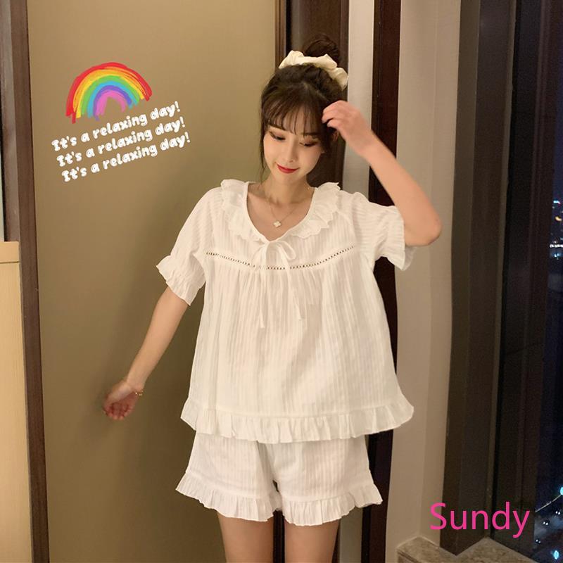 Bộ đồ ngủ dáng rộng tay ngắn thời trang Hàn Quốc cho nữ