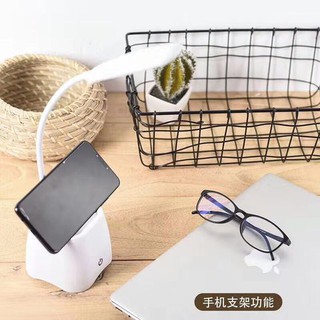 Đèn led để bàn kiêm hộp đựng bút, giá đỡ điện thoại phím cảm ứng