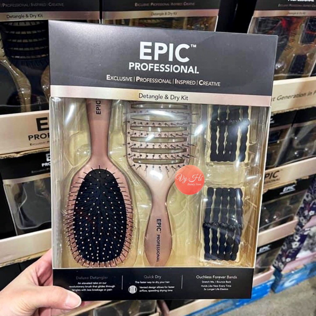 Lược Wet Brush Epic Professional - tặng kèm 5 buộc tóc mỗi lược