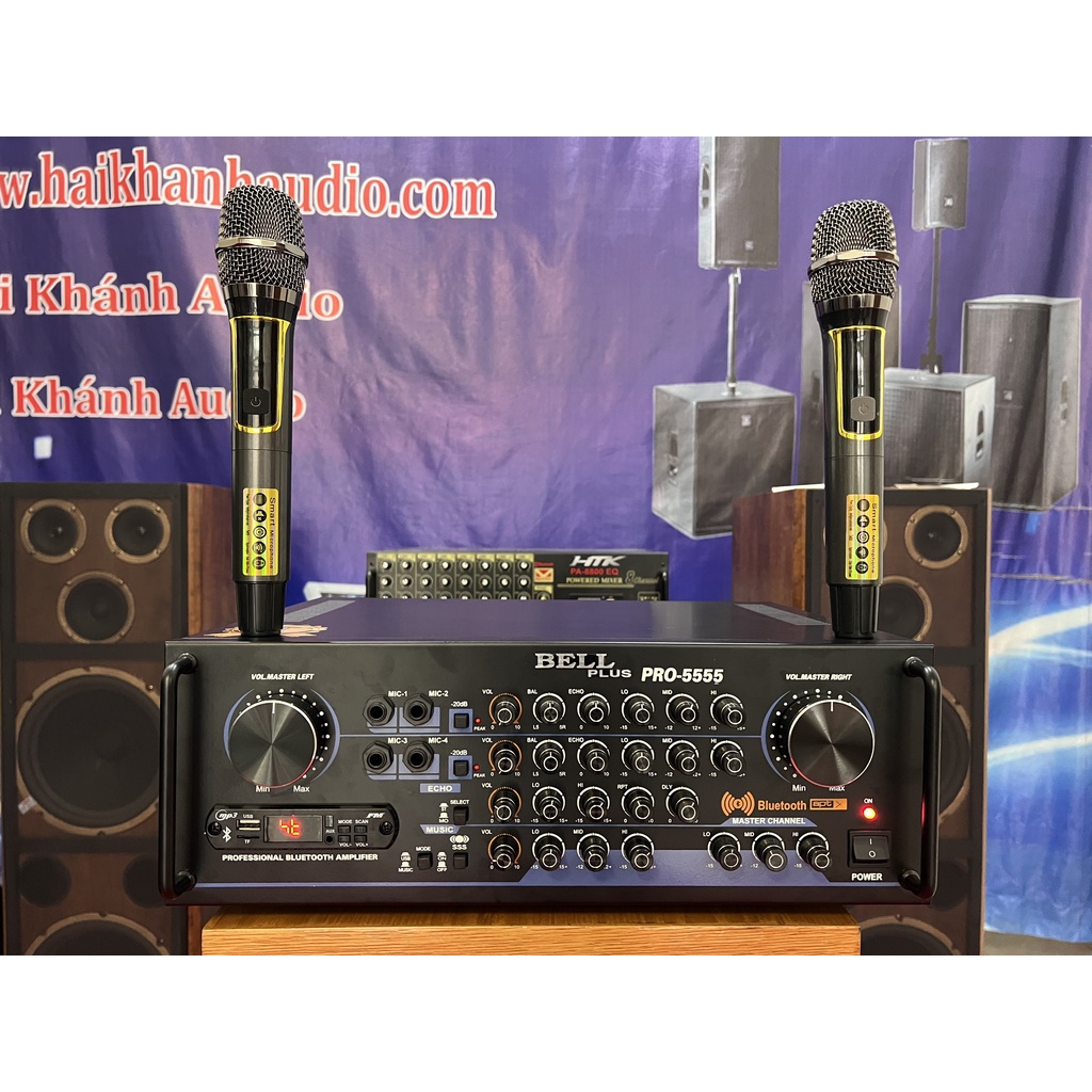 Âmpli karaoke và nghe nhạc tích hợp sẵn micro trong âmpli PRO - 5555 Bellplus